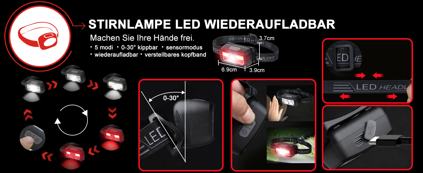 Ліхтар LED акумуляторний тактичний, 500000 люмен, 5 режимів, плавне регулювання яскравості, для кемпінгу та надзвичайних ситуацій, чорний