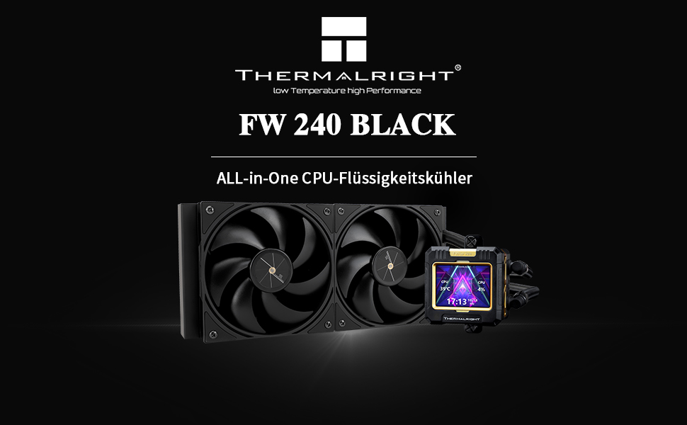 Thermalright FW 240 - Рідинна система водяного охолодження CPU з 2 вентиляторами PWM, LCD-дисплей 320x240, 240 AIO, для AMD/Intel PC. Сумісність: AM4/AM5/LGA1700/1851
