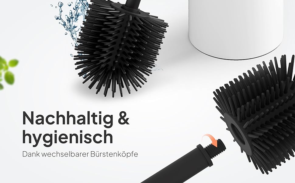 Набір для чищення унітазу TORBING Design з нержавіючої сталі - якісна щітка з закритим тримачем, силіконова щітка з ефектом лотоса, сучасний дизайн, елегантні кольори, подовжений ручка (Матовий перлинний білий)