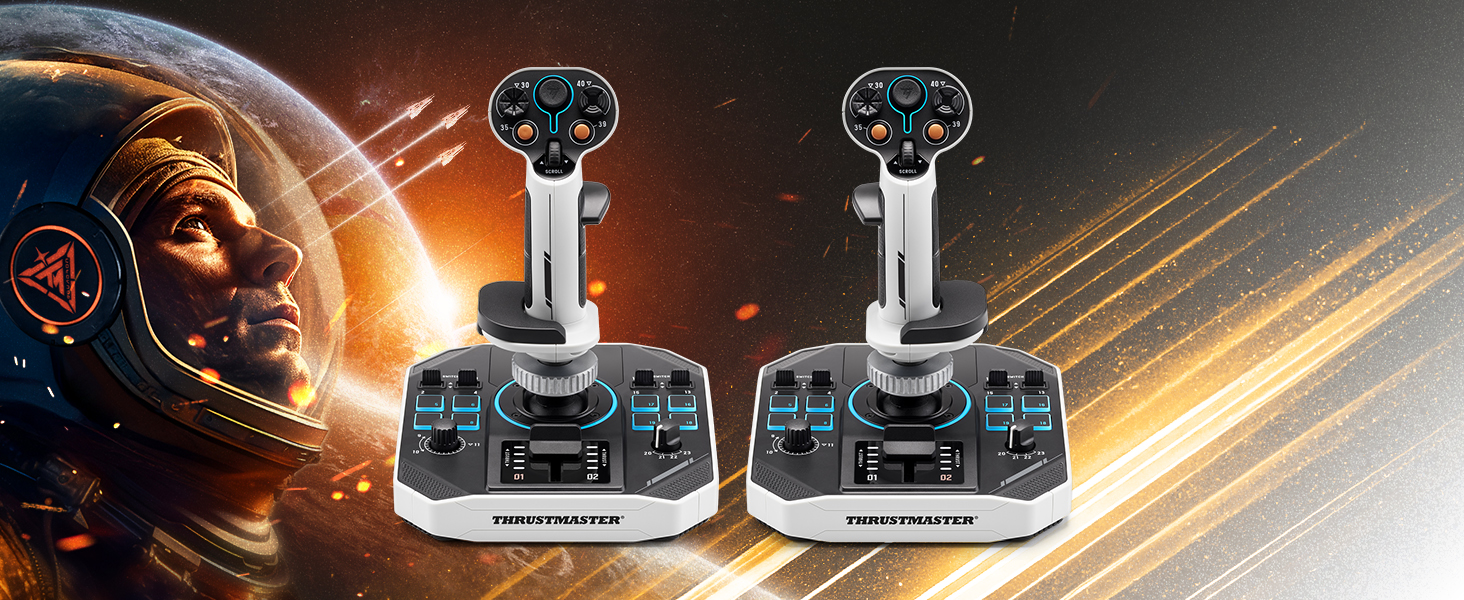 Thrustmaster Sol-R 1 – Професійний ігровий джойстик для космічних симуляторів PC – H.E.A.R.T. магнітні сенсори, 16-bit, ергономічний дизайн, сумісний зі Star Citizen та Elite Dangerous