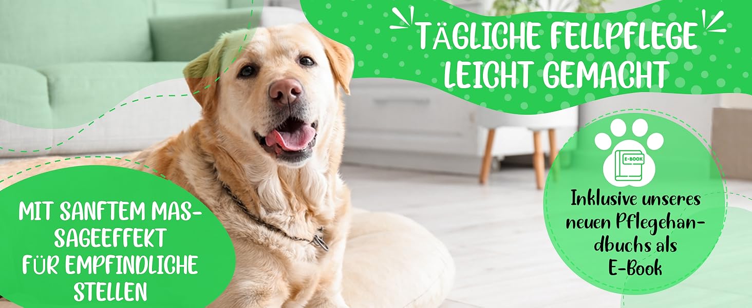 Гребінець для вичісування шерсті тварин Testurteil Sehr Gut: для собак та котів середньої та довгої шерсті. Підходить для маленьких та великих тварин. Легке очищення + E-Book з порадами.