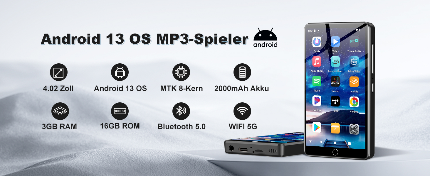 MP3 плеєр Spotify з WiFi та Bluetooth, Android MP4 плеєр для дітей 4.02