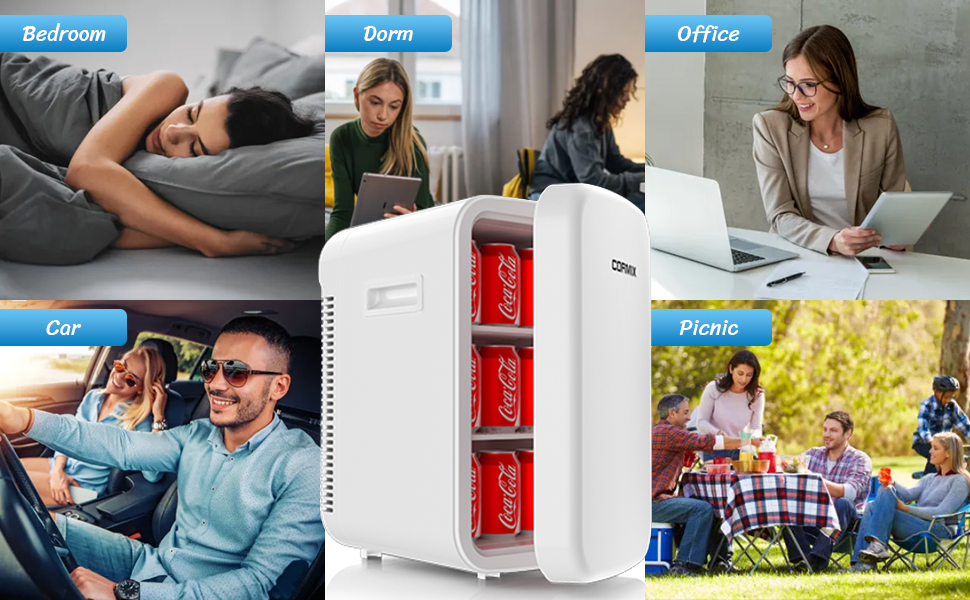 Міні-холодильник 18L з функцією охолодження та нагрівання, 12V/220V, для дому, офісу, кемпінгу та авто