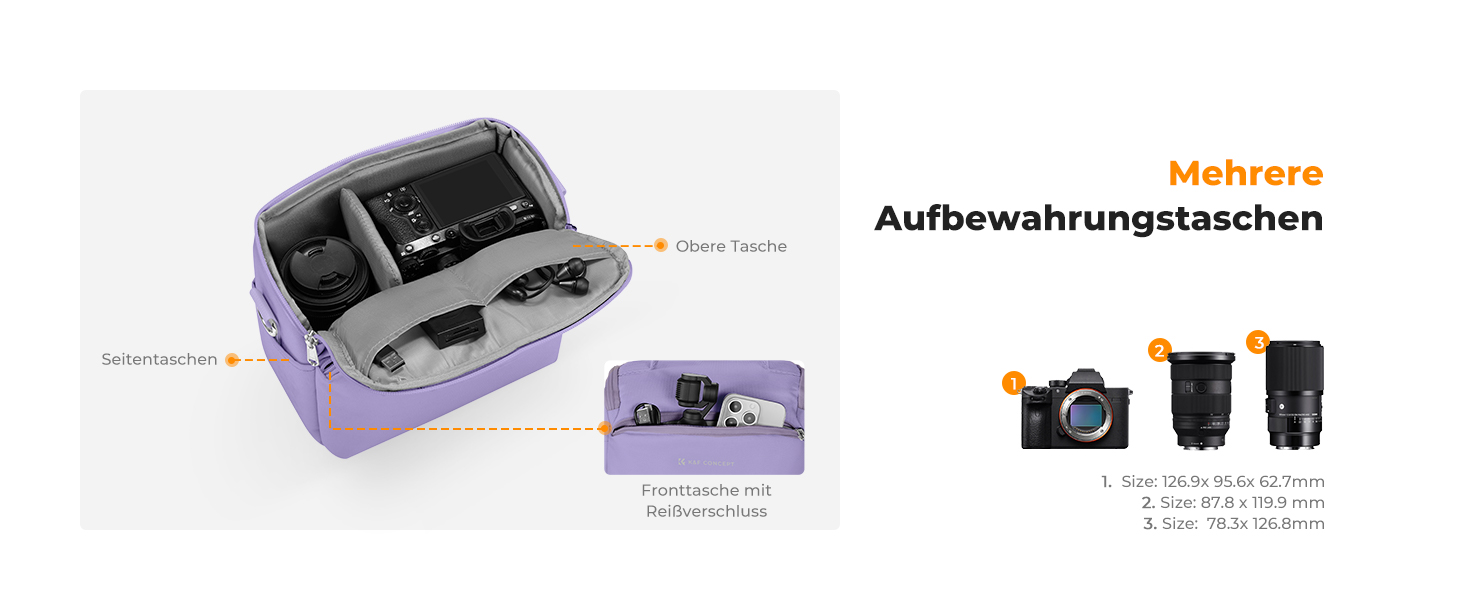 Сумка для камери K&F CONCEPT, фотосумка для фотографів, універсальна, фіолетова, середнього розміру