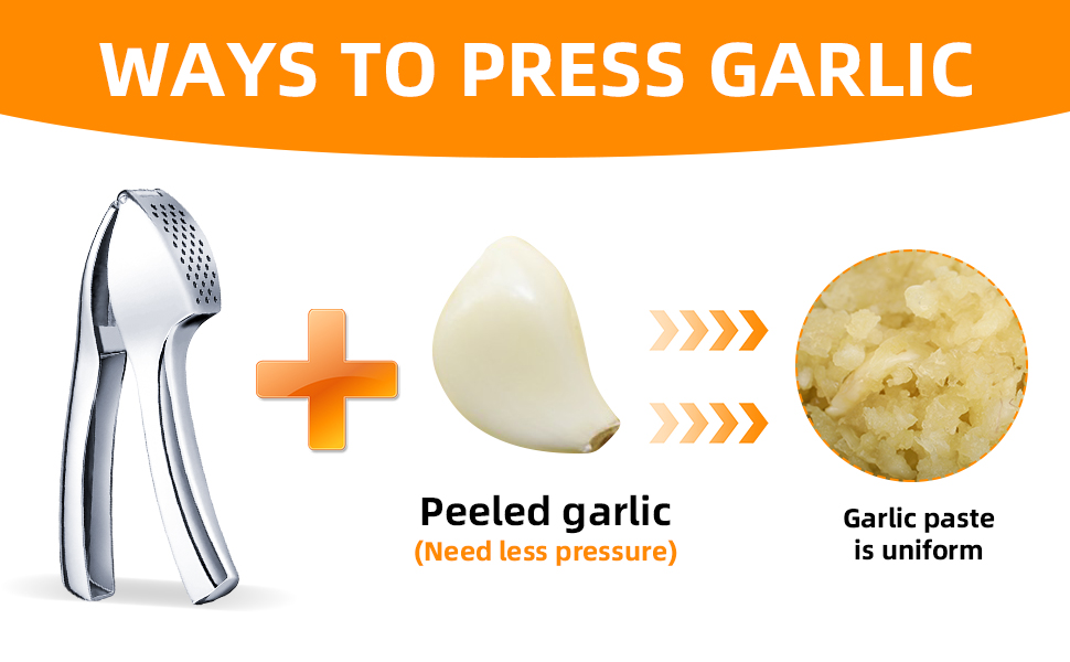 Преміум-прес для часнику: міцний, довговічний, з полірованою поверхнею. Легке подрібнення часнику та імбиру. Не потребує очищення. Ідеально підходить для дрібних інгредієнтів.