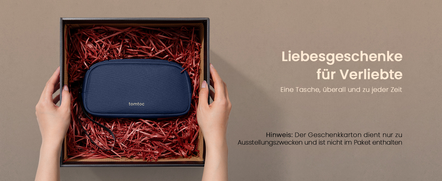 Органайзер для кабелів tomtoc, сумка для аксесуарів, кофр-органайзер для подорожей, чохол для гаджетів, аксесуар для кабелів, адаптерів, павербанку, Navy Blue S