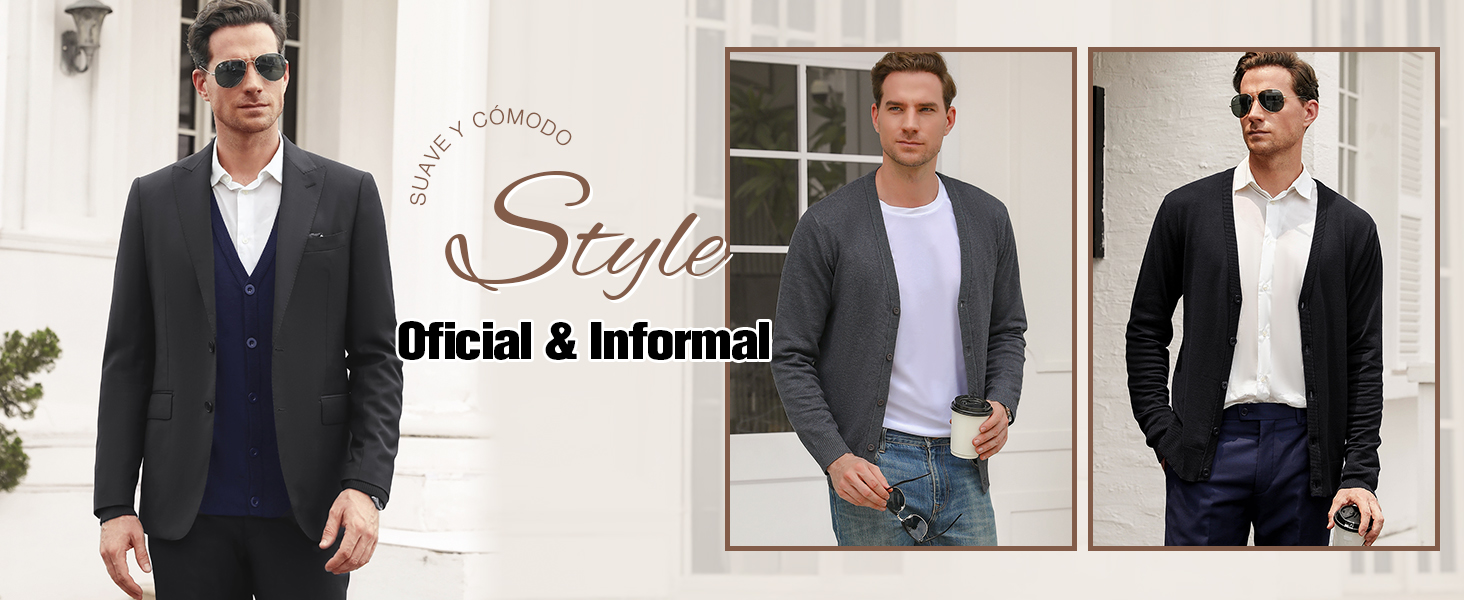 Чоловічий кардиган iClosam з V-подібним вирізом: легкий, стильний, чорний, розмір M