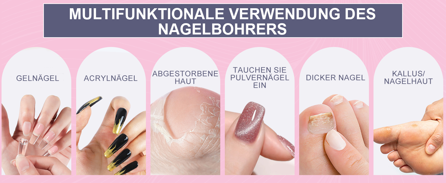 Електрична фрезер для нігтів 12в1 з кейсом, 40000 об/хв - професійний набір для манікюру та педикюру, для гелю та акрилу (білий)