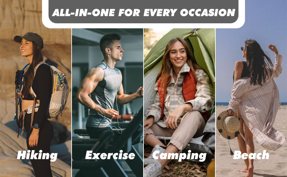 Набір рушників з мікрофібри PUWOWYE (2 шт.): великий (160x80 см) + маленький (80x40 см), швидковисихаючі, для спорту, фітнесу, сауни, пляжу, подорожей та відпочинку на природі (ясний блакитний)