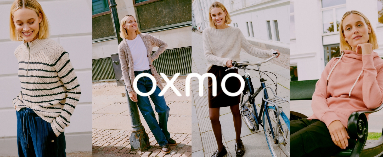 OXMO Cardigan жіночий трикотажний довгий з великою в'язкою, накладні кишені, 100% бавовна, Regular fit, колір Dune