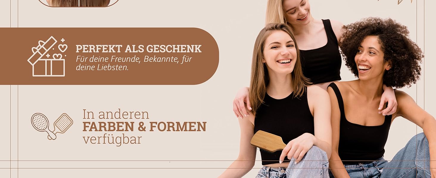 Дерев'яна щітка для волосся Lampox з щетиною кабана: масаж голови, догляд за волоссям, розчісування для довгих волосся та кучерявого волосся, для жінок, чоловіків та дітей