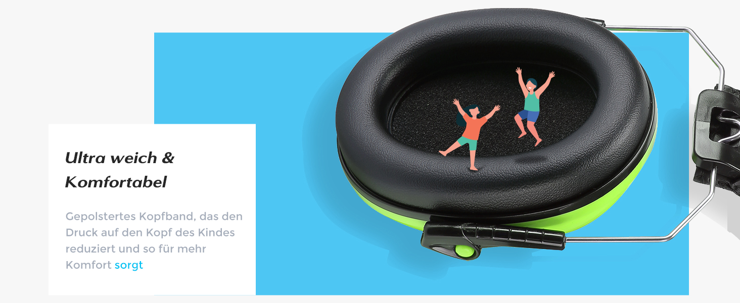 Навушники для дітей ProCase, захист від шуму NRR 2dB, для сну, подорожей, карнавалів, аутизму (блакитно-зелені, 2 шт.)