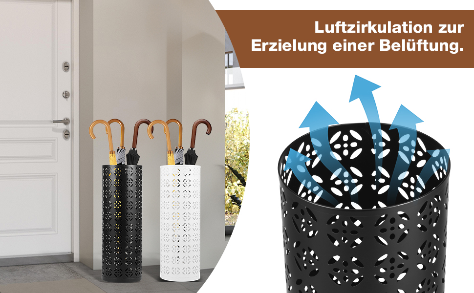 Металева підставка для парасоль та тростинок Rain Collection, 15x15x42 см (Чорний)