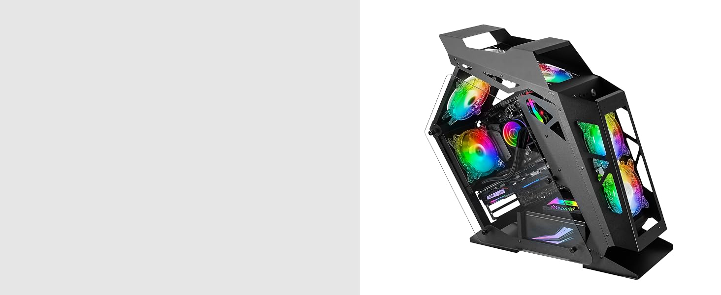 Корпус для ПК Mars Gaming MC300P MicroATX, загартоване скло, Mesh-панель, 3x FRGB вентилятори, чорний