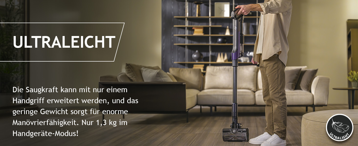 Бездротовий пилосос Hoover HF1 Plus: акумуляторний, з LED-підсвічуванням, HEPA-фільтр, для алергіків, 45 хв роботи
