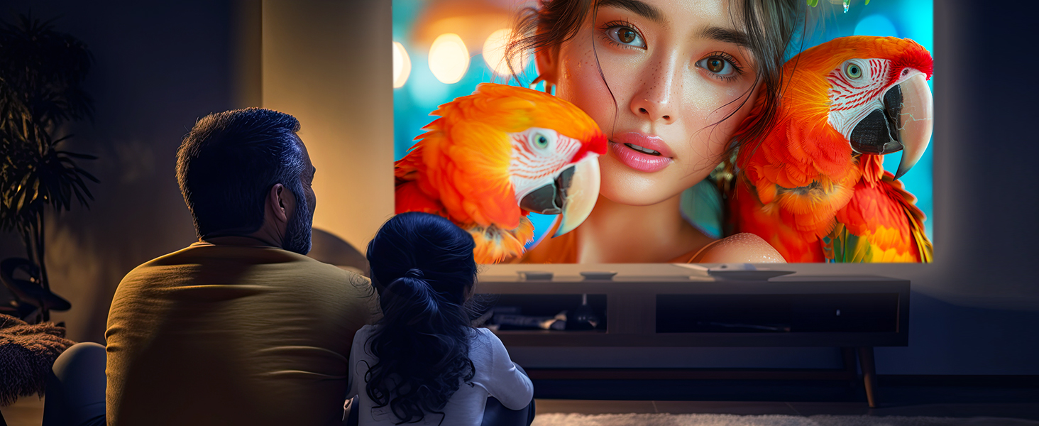 Mini проєктор Beamer 4K Android 11 Smart, електричний фокус, 5G WiFi 6, BT 5.0, Full HD 1080P, 260ANSI, автоматичне виправлення трапецеїдальних спотворень, 5W динамік