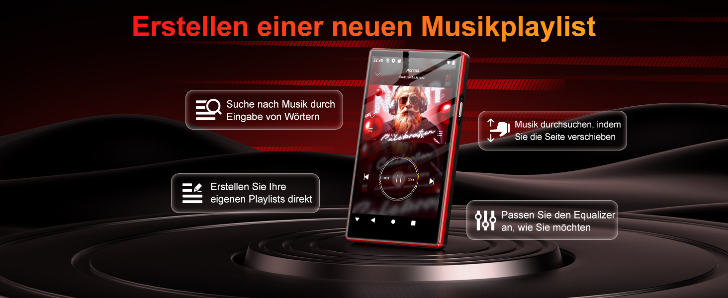 MP3 плеєр Oilsky 160GB з Bluetooth, WiFi, Android 13, 5