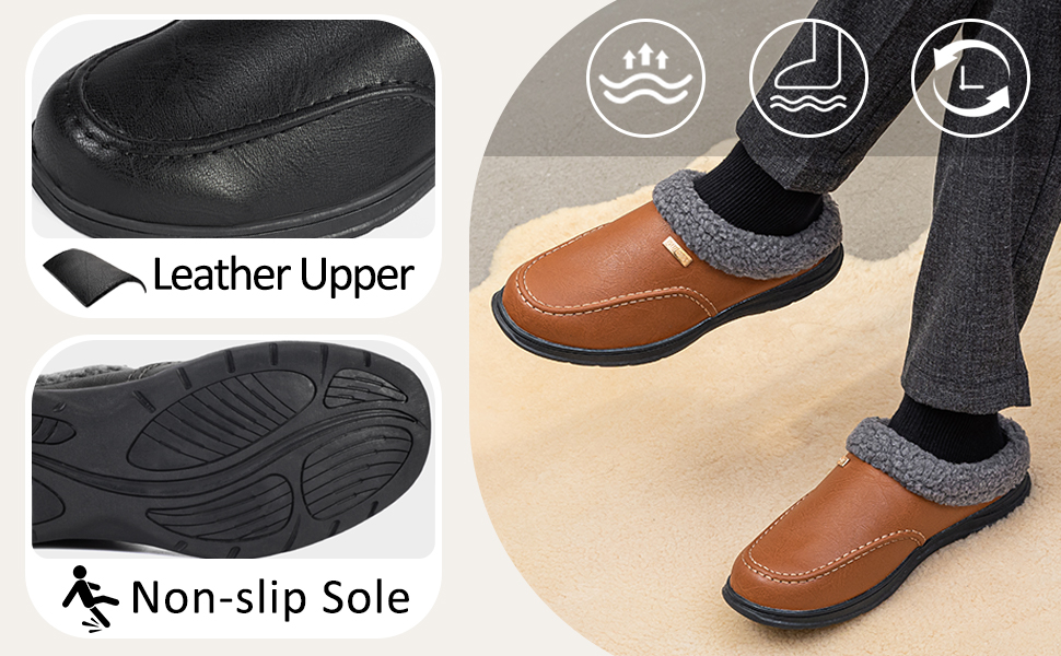 Чоловічі домашні тапочки з плюшевою підкладкою, теплі зимові, чорні (45 EU)