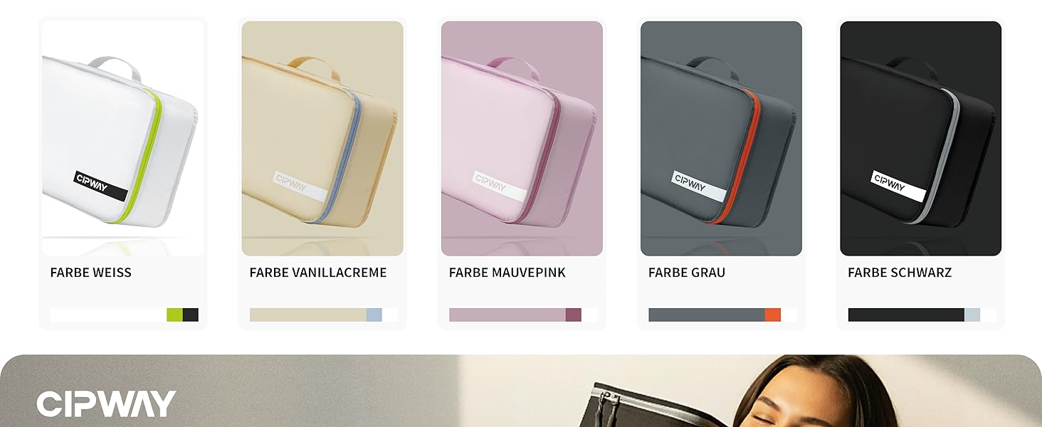 Органайзер для валізи Cipway, 5 шт. - кубики для одягу, нейлон, сірий (5PCS, чорний)