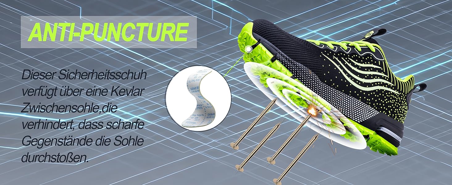 Черевики робочі чоловічі/жіночі, безпекові, спортивні, з металевим капаком, амортизуючі, протиковзкі, 43 EU, блакитні