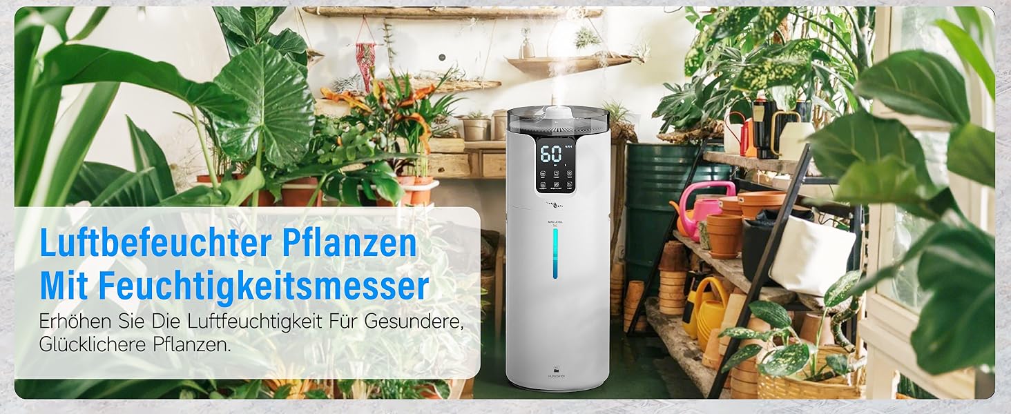 Ультразвуковий зволожувач повітря для великих приміщень 16 л, верхній залив, тихий, 1000 мл/год, до 100 м², з прохолодним туманом та аромадіфузором, для дитячої кімнати, офісу, рослин, білий