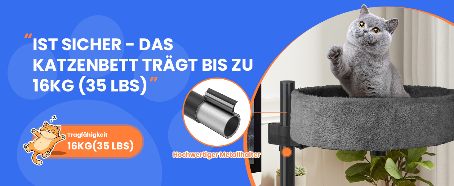 BSWAY Крісло-гніздо для кота на стіл - Покращений 360° оберт, регульована висота, без свердління. Підвищене котяче ліжко над столом. Тримає кошеня/кота близько, робочий простір чистий. Крісло-ліжко для кота на стіл, темно-сірий колір, XL розмір