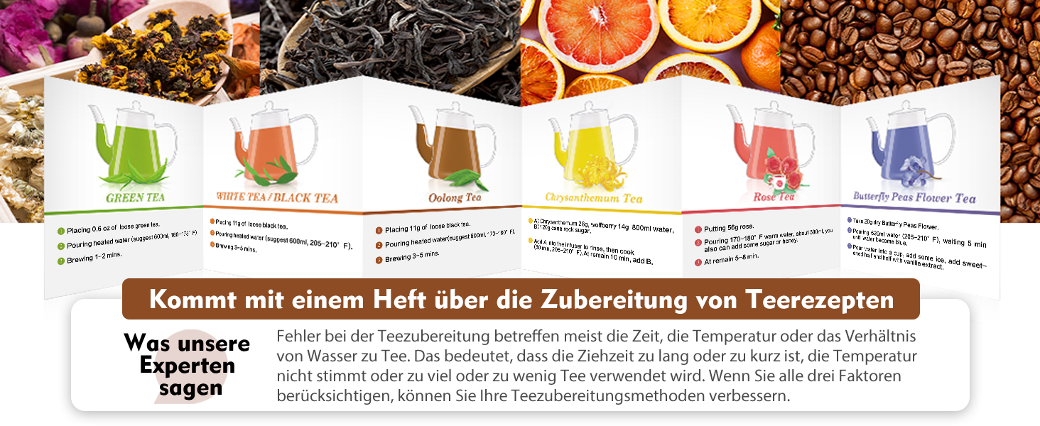 Скляний чайник з ситом 1200-1500 мл з боросилікатного скла з мірною шкалою для листового чаю та чайних квітів, подарунковий набір