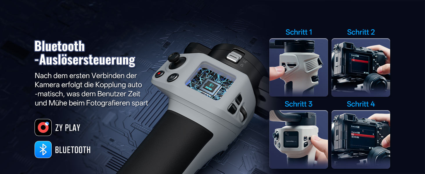 ZHIYUN Weebill 3E Gimbal - Стабілізатор для DSLR та бездзеркальних камер, 3-осьовий, 3кг вантажопідйомність, вертикальна зйомка, Bluetooth, сірий