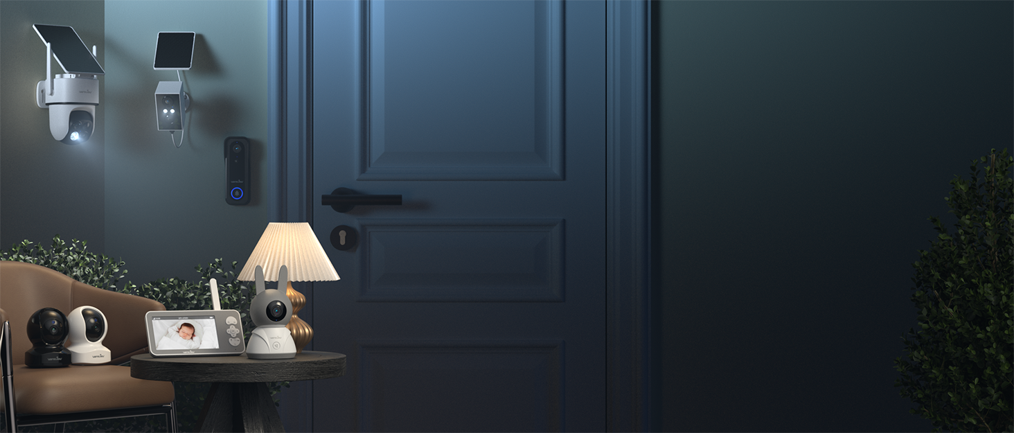 Відеоняня Wansview з камерою та APP - 5-дюймовий монітор для дитини без Wi-Fi з камерою для дитини 2.4/5 GHz, нічне бачення, відстеження руху, 2-сторонній аудіо, визначення температури, детекція руху/звуку