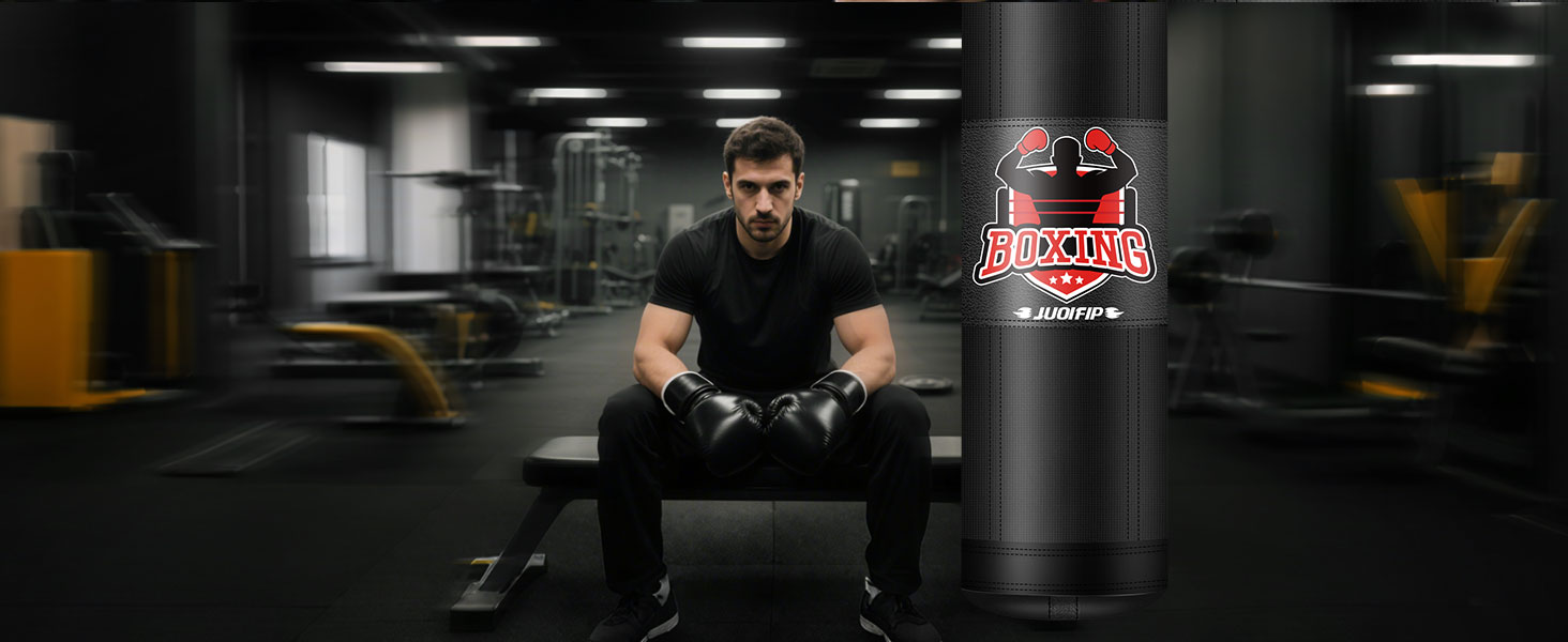 Набір для боксу Boxsack-Set для дорослих, 120 см, з боксерськими рукавичками 12oz, для MMA, карате, кікбоксингу, боксу, муай-тай, тренувань вдома та у фітнес-клубі. Важкий боксерський мішок (не заповнений)