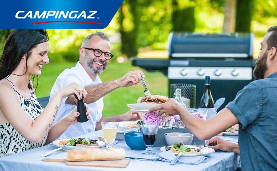 Газовий гриль Campingaz Party Grill 400 R для кемпінгу та пікніка, антипригарна плита, універсальний готувальний пристрій