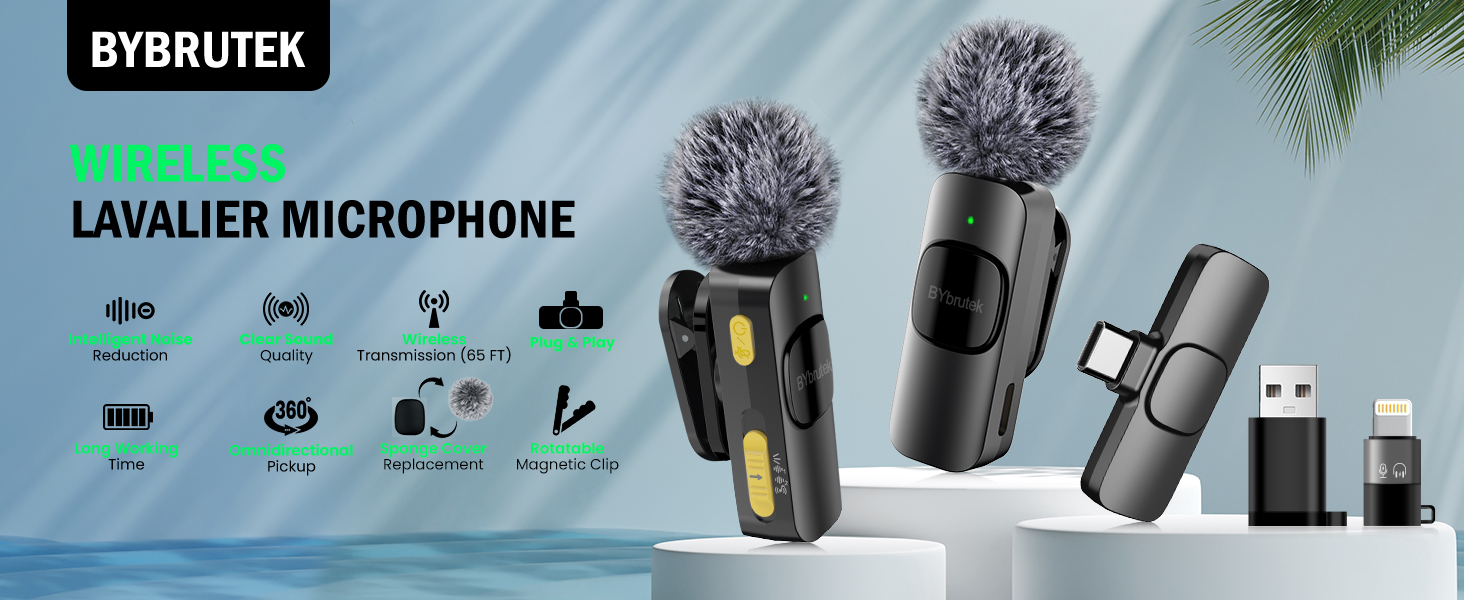 Бездротовий петличний мікрофон з 4 режимами запису для телефону, iPhone, Android та ПК – міні-мікрофон для відео, Vlog, TikTok, YouTube, стрімінгу та інтерв'ю L3