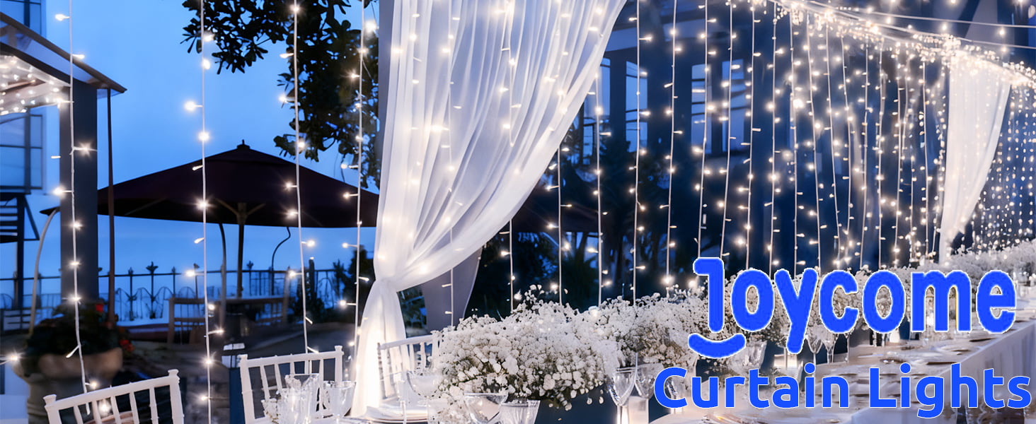 Льодогенератор Joycome 3м x 3м з 300 LED, 8 режимів, вологостійкий, для дому, балкона, вечірки, шматку, теплий білий