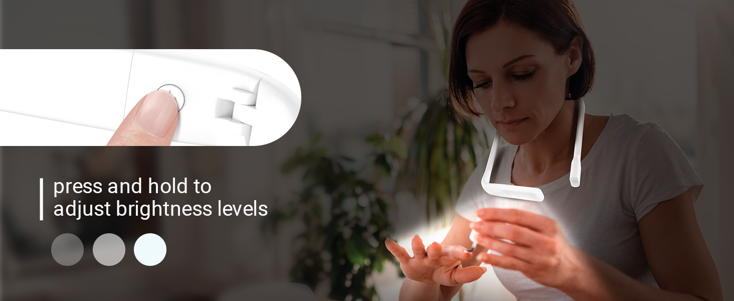 LED лампа на шию для читання Buch - 3 кольори, для в'язання, рукоділля, подарунок чоловікові. Біла