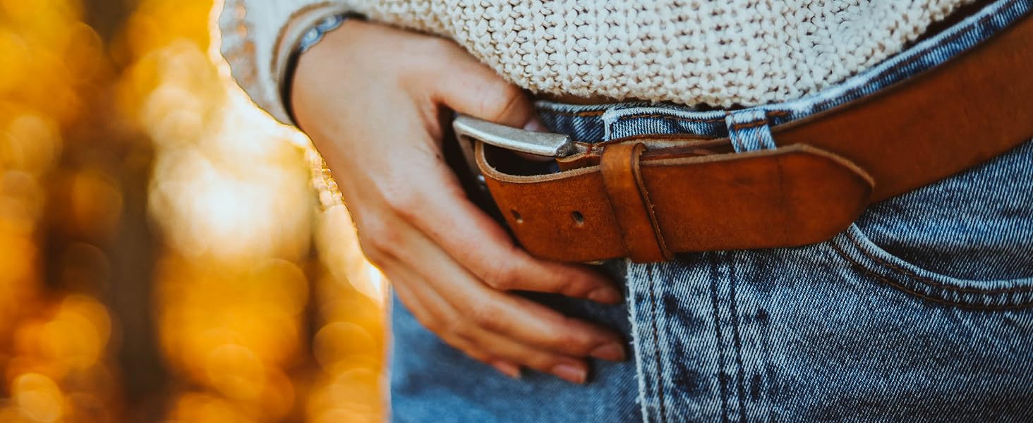Жіночий шкіряний ремінь Gusti Gürtel Lane коричневий, 4 см, 110 см, зі срібною пряжкою
