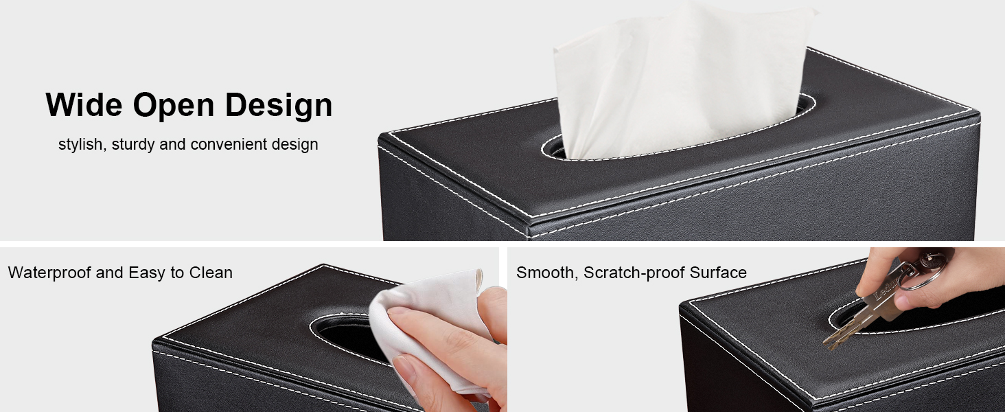 Склянка для серветок, органайзер для тканинних серветок, чорний, 25x13,5x9,5 см (з 4 підставками в подарунок)