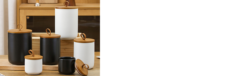 Контейнер для кави, цукру, чаю та спецій з керамічного скла з кришкою (260 мл, чорний)