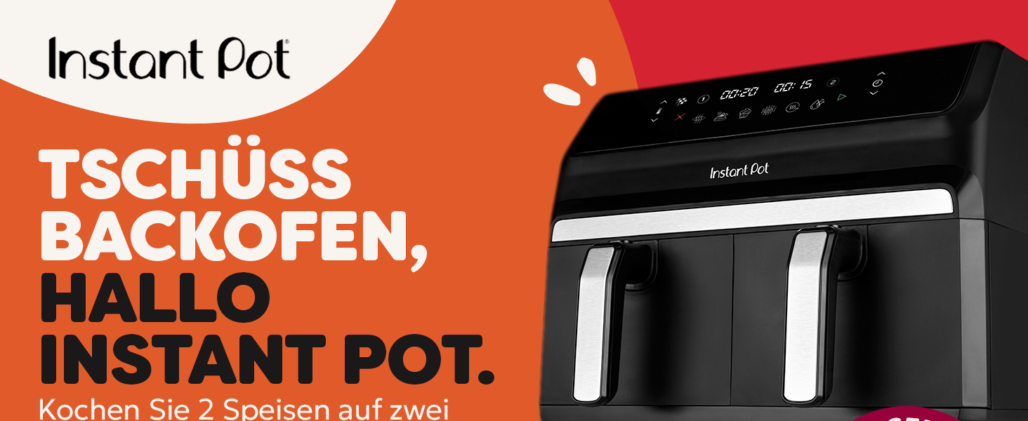 Фритюрниця повітряна Instant Pot Vortex Compact Trüffel Grau 5 л, 4-в-1, сімейний розмір, з антипригарним покриттям