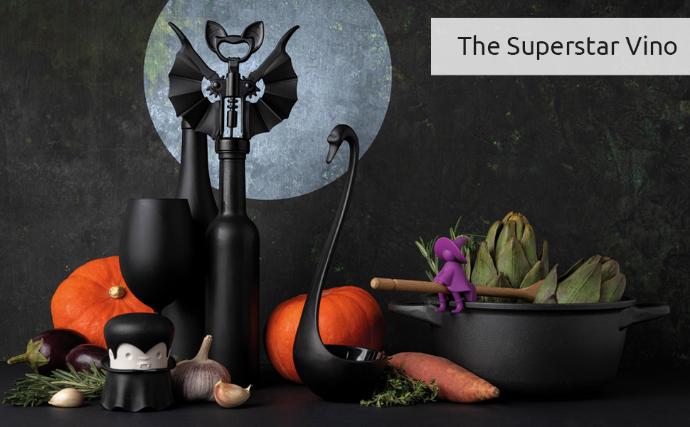 OTOTO 2-в-1 Відкривачка для пляшок, Готичний дизайн, Відкривачка для вина, Готичний аксесуар для кухні, Відкривачка з фігуркою кажана, OTOTO Pinot