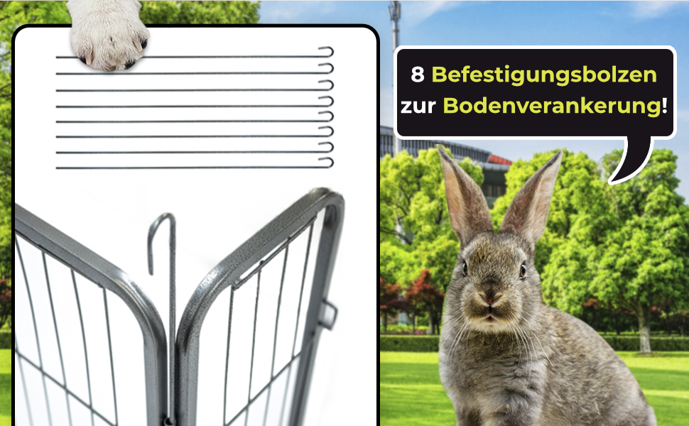 Zoomundo Забіг для цуценят 100см, XL: забіг для тварин, клітка, огорожа, загін для цуценят - Black Edition