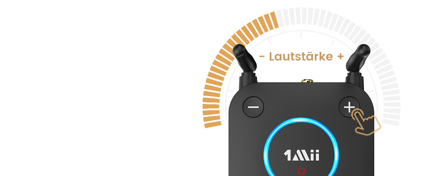 1Mii B06TX Bluetooth 5.2 Передавач для ТВ з aptX HD та низькою затримкою, велика дальність дії, аудіоадаптер для 2 навушників або динаміків, 3,5mm AUX/Оптичний/Коаксіальний вихід, регулювання гучності