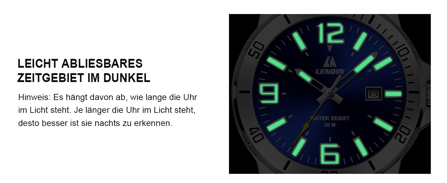 Годинник чоловічий LENQIN з нержавіючої сталі, водонепроникний, з датою, аналоговий кварцовий годинник, бізнес-стиль, срібний колір, синій циферблат