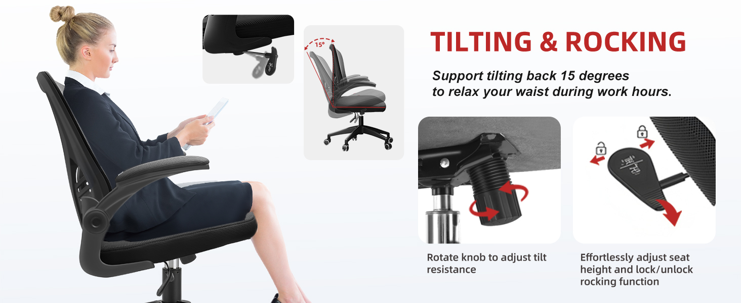 Ергономічне крісло для офісу та геймінгу з регульованою підголівником та підлокітниками, підтримкою попереку, дихаючою спинкою, регулюванням висоти та роликами. Чорний колір.