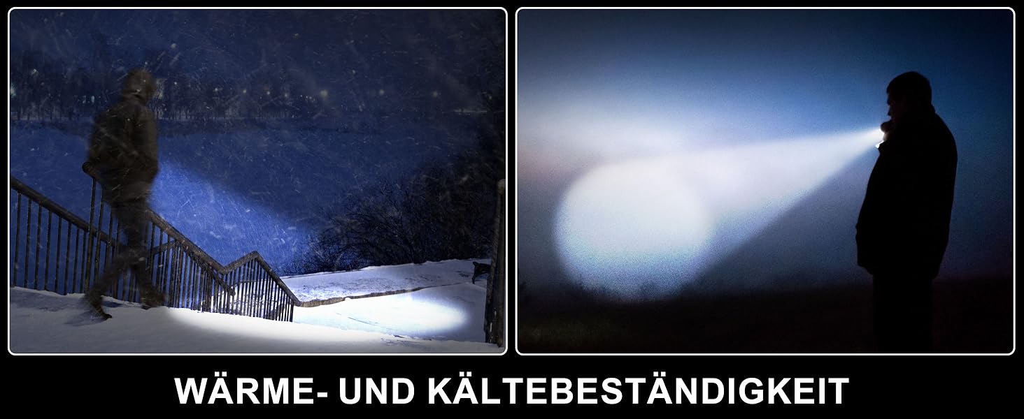 LED ліхтарик Esgreen 500000 люменів - тактичний, потужний, з USB-C, зумом, 5 режимів, для кемпінгу та безпеки