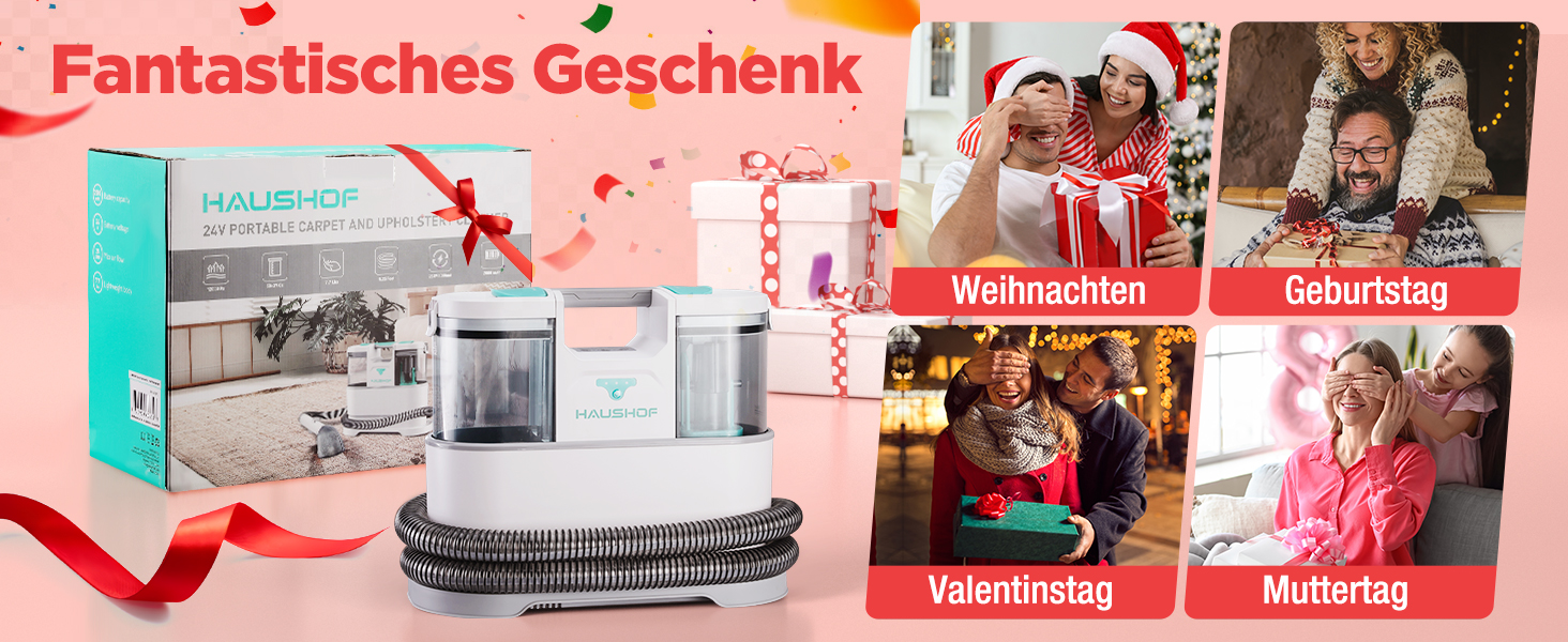 HAUSHOF StainZapper Pro: Професійний миючий пилосос для килимів, меблів та авто. Потужність 450W, 12kPa, об'єм 1,5+0,8L, з миючим засобом та щіткою для швів. Ефективний видалення плям з килимів, диванів, оббивки та салону авто.