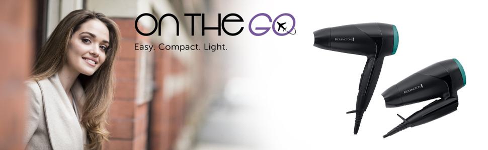 Фен Remington D1500 On The Go: компактний, потужний, для подорожей (2000 Вт, 120/220-240V, насадки)