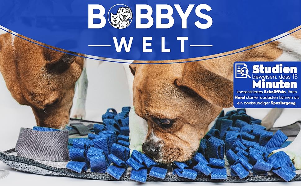 BOBBYS WELT інтерактивний нюхальний килимок для собак і котів, синій, міцний, іграшка для розвитку інтелекту, тест-переможець, з безкоштовною електронною книгою