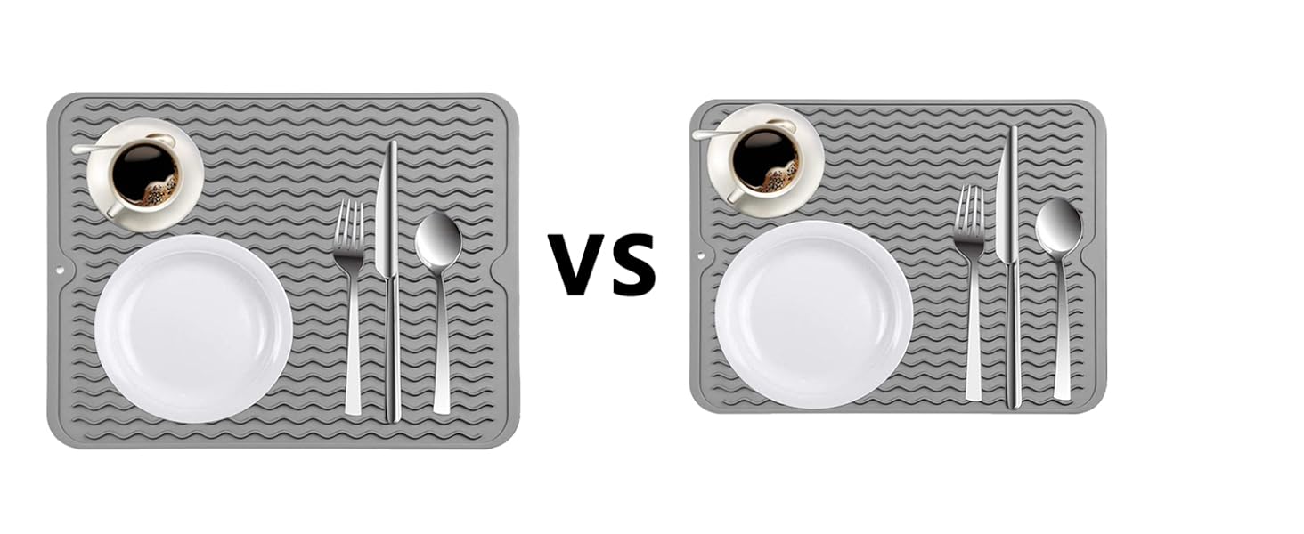 Силиконова підставка для посуду - 50 x 40 см. Без BPA, стійка до нагріву, не слизька. Підставка для сушіння посуду, чорна.