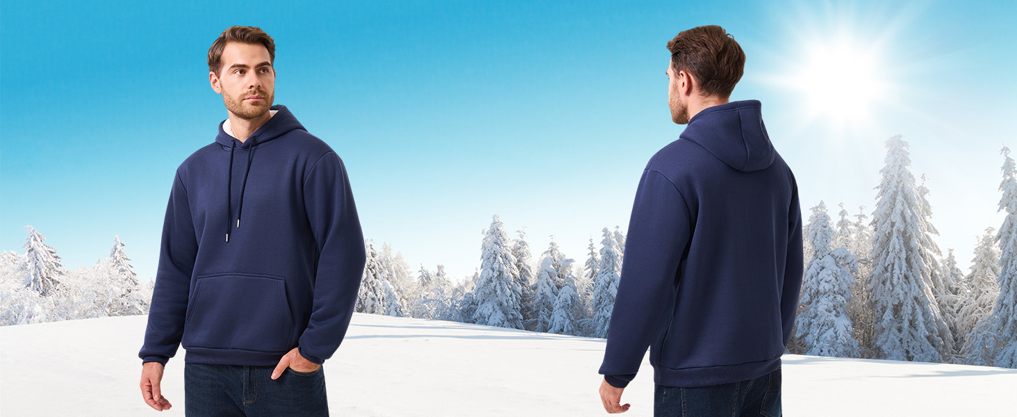 Чоловічий теплий худі з капюшоном (синій, L)