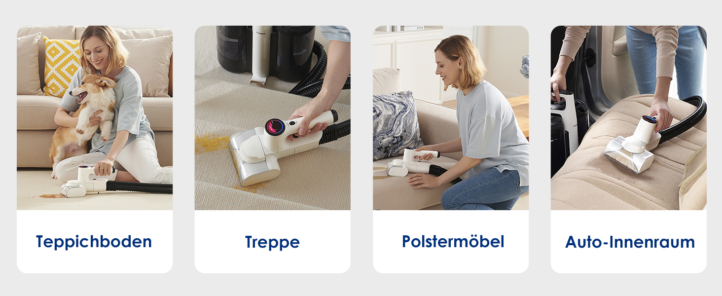 Портативний бездротовий відпарювач для килимів та м'яких меблів Tineco CARPET ONE Spot Essentials